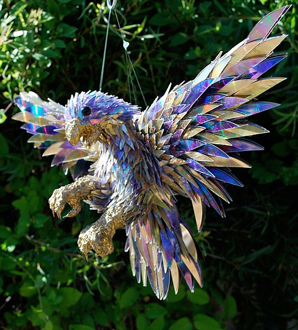 old cd sculptures