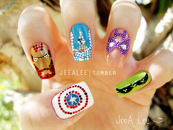 the avengers nail art