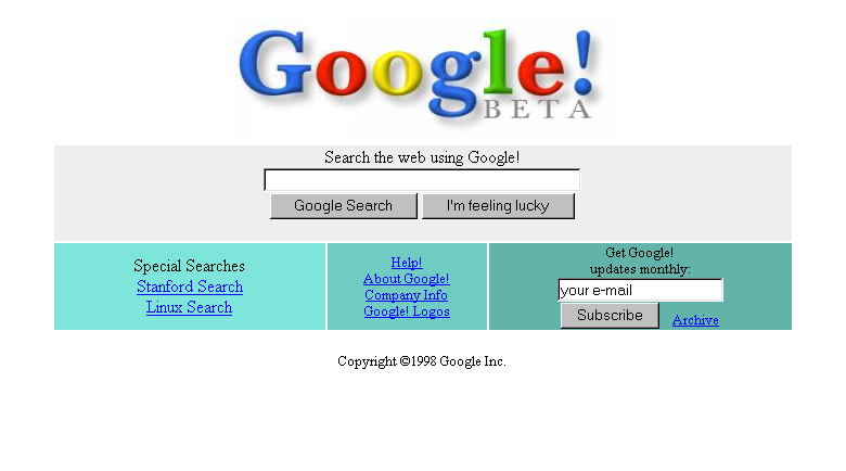 desain awal website google