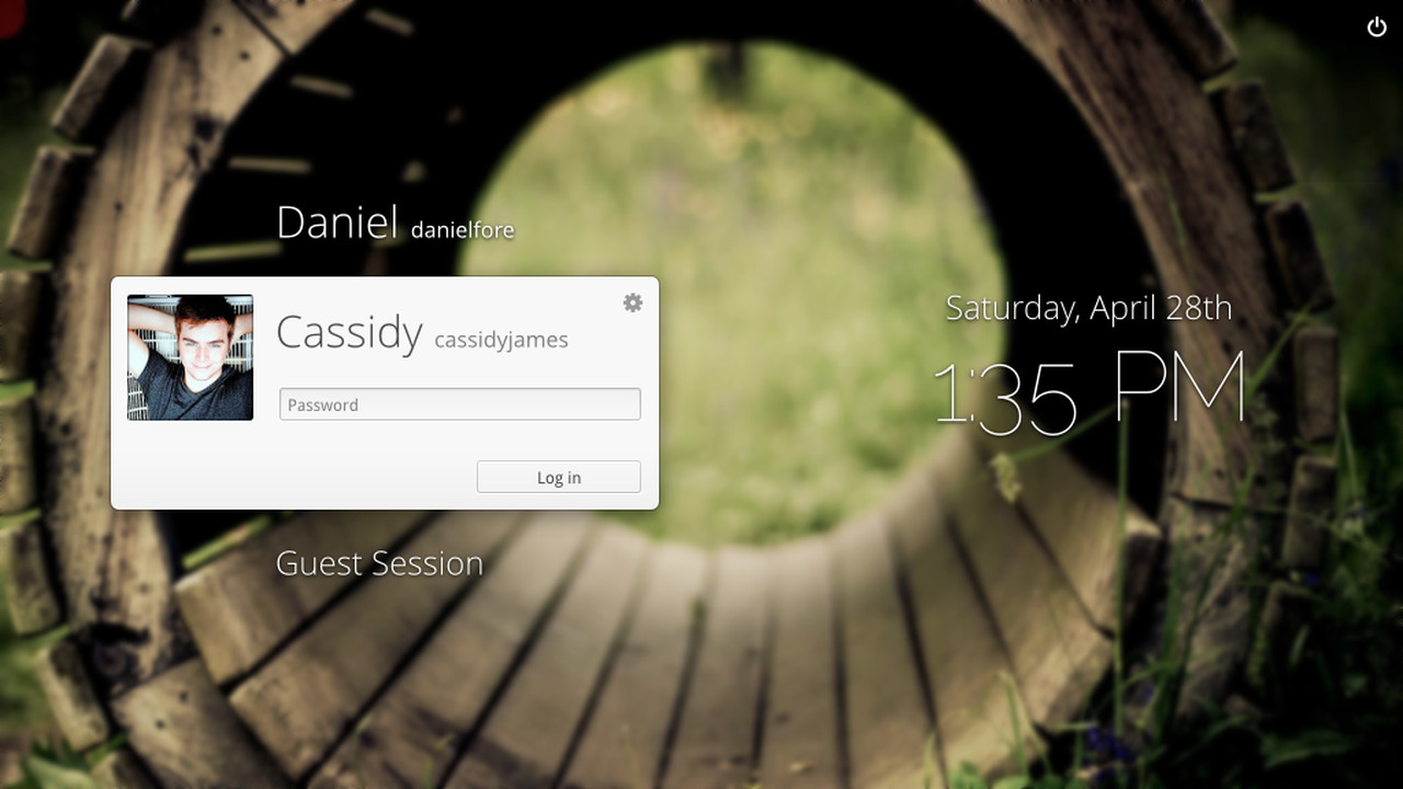 elementary os login screen